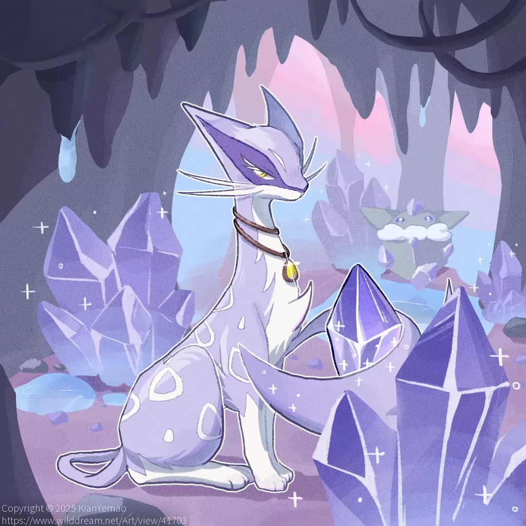 水晶池 by KianYemao, furry, OC, 兽, 宝可梦, 插画