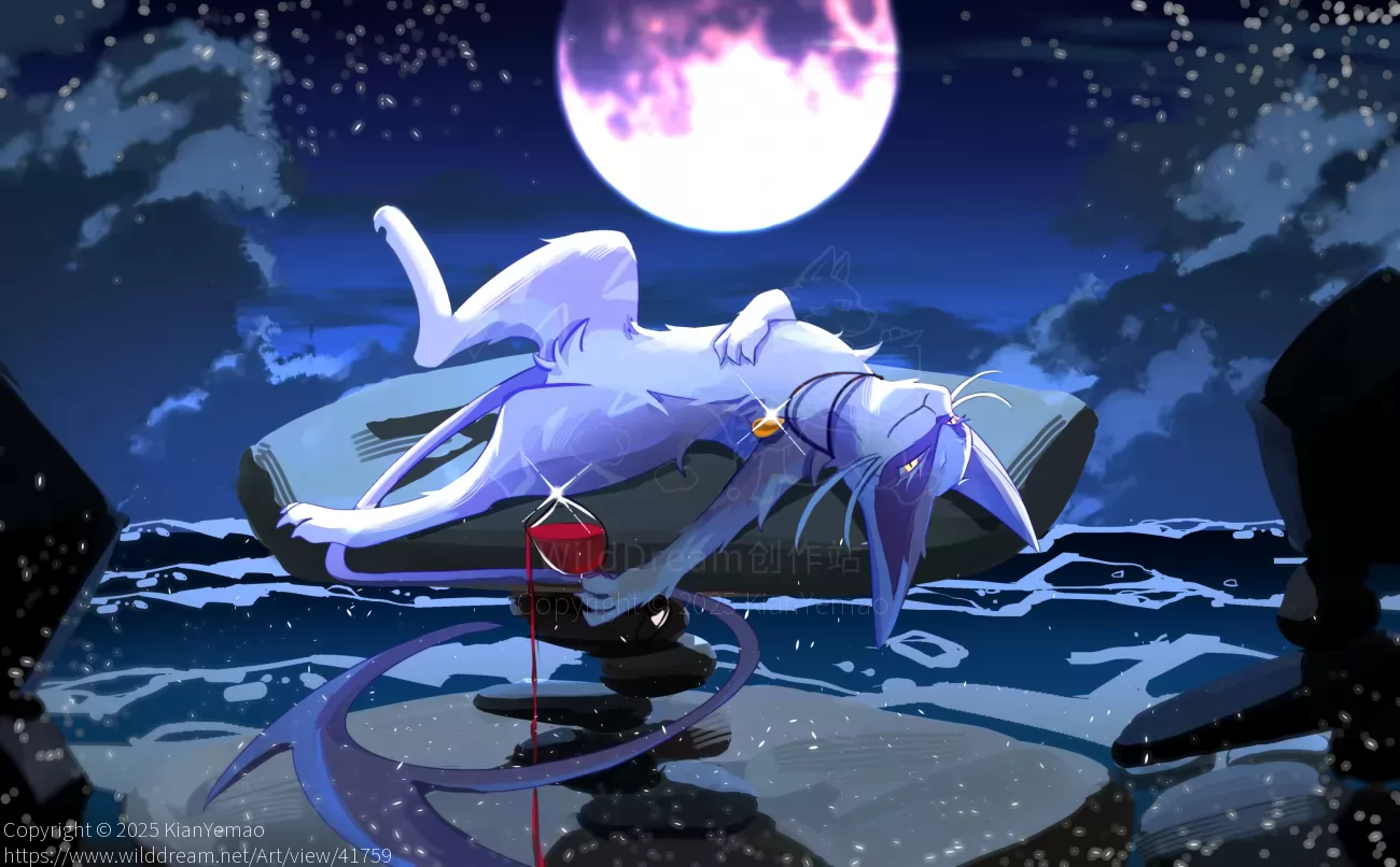 夜潮 by KianYemao, furry, OC, 兽, 宝可梦, 插画