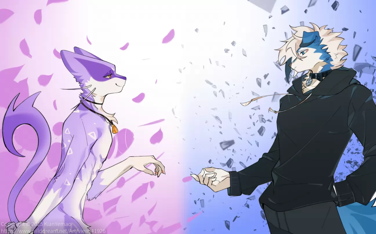 交融 by KianYemao, furry, OC, 宝可梦, 兽人, 插画