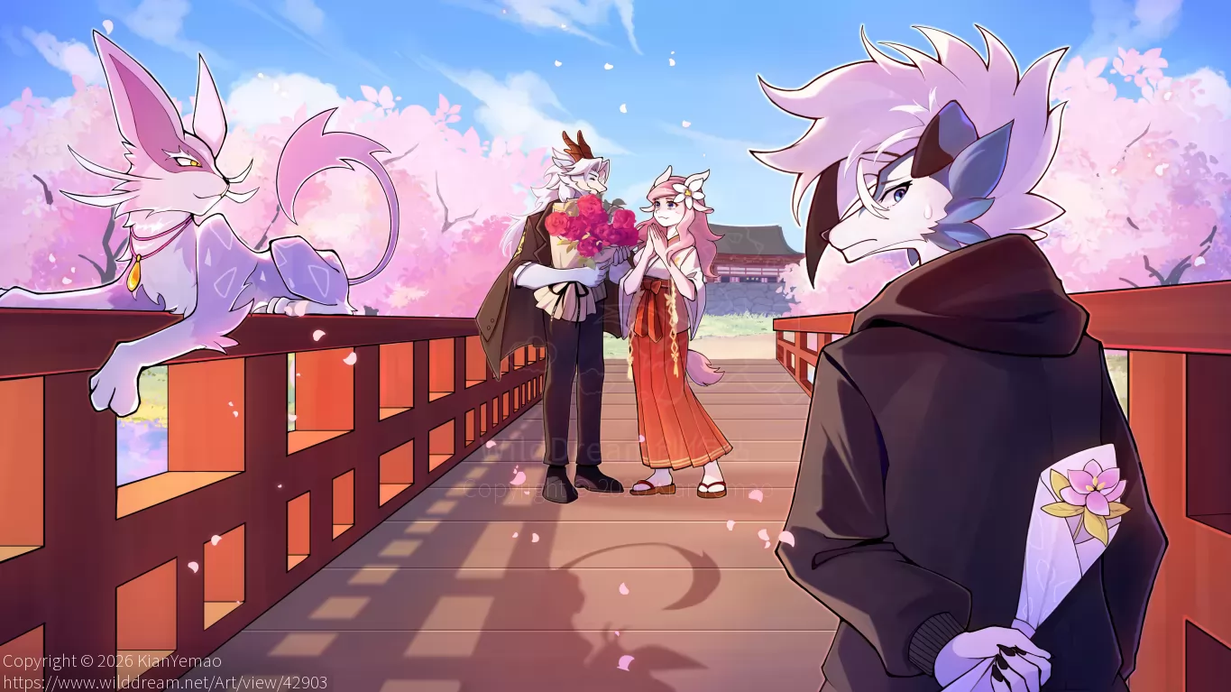 情人花束 by KianYemao, furry, OC, 兽, 兽人, 兽设, 宝可梦, 插画