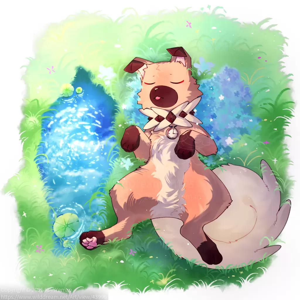 歇息（闭眼） by KianYemao, furry, OC, 兽, 兽设, 宝可梦