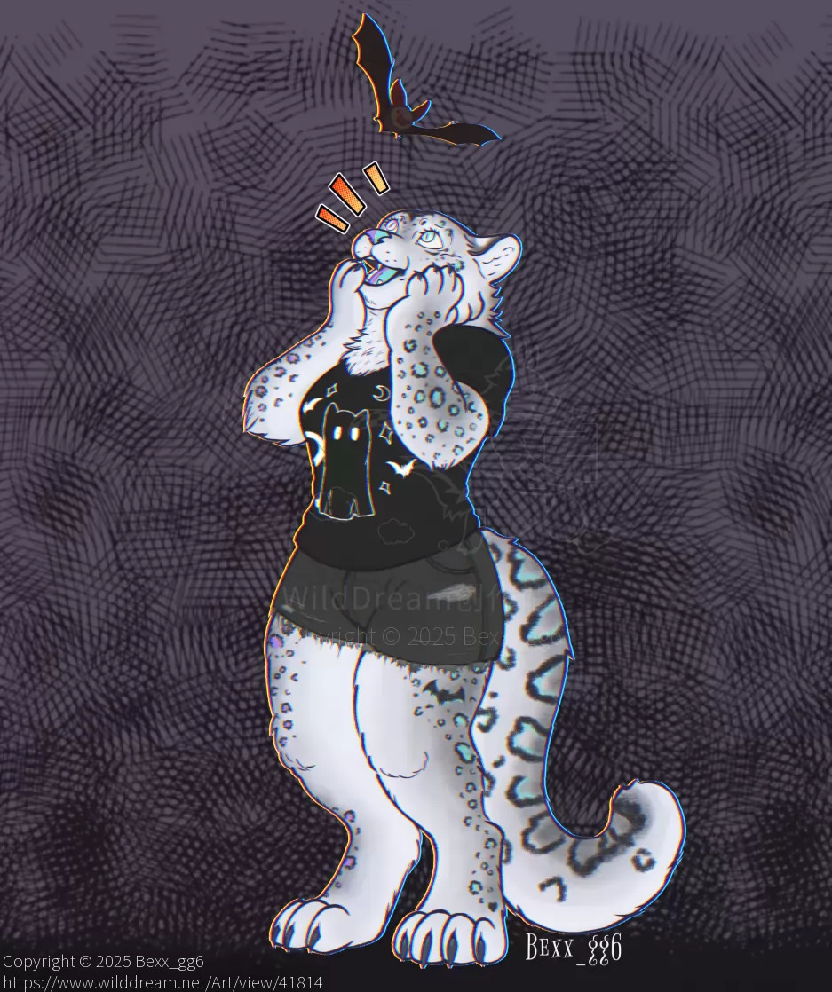 Comm piece 2 ♥︎ by Bexx_gg6, Anthro, Bat, Commission, Leopard, Oc, Snow