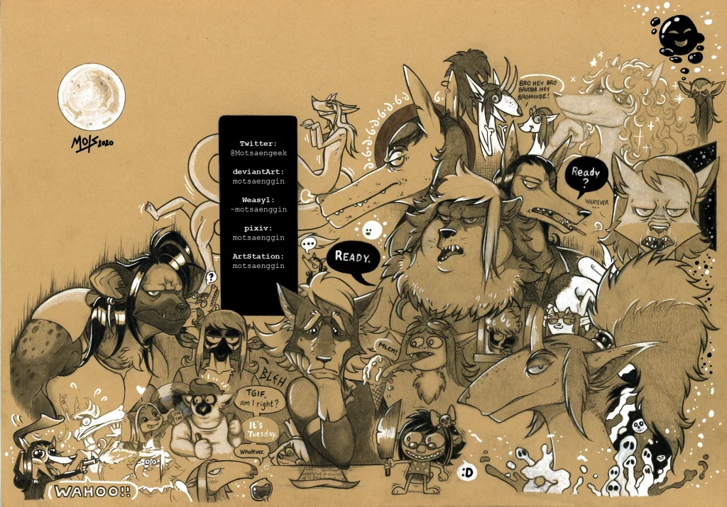 Gallery Overview 2020 by Motsaenggin, furry, ケモノ, anthro, kemono, motsaenggin, hyena, gnoll, wolf, fox, male, female