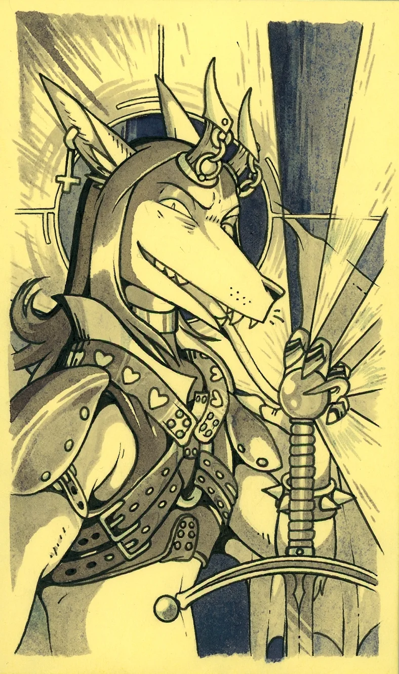 Incubus Prince Garm by Motsaenggin, postit, traditional, motsaenggin, furry, anthro, ケモノ, kemono