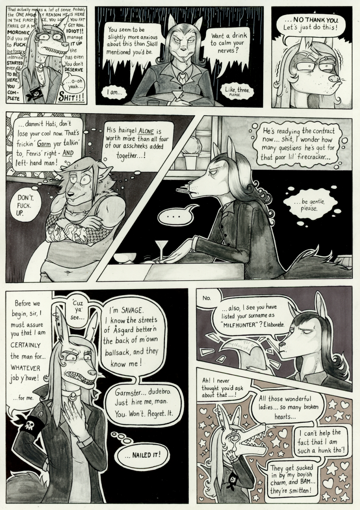 The Interview - Page 2 by Motsaenggin, motsaenggin, garm, hati, sköll, wolf, ケモノ, 獣, kemono, furry, anthro