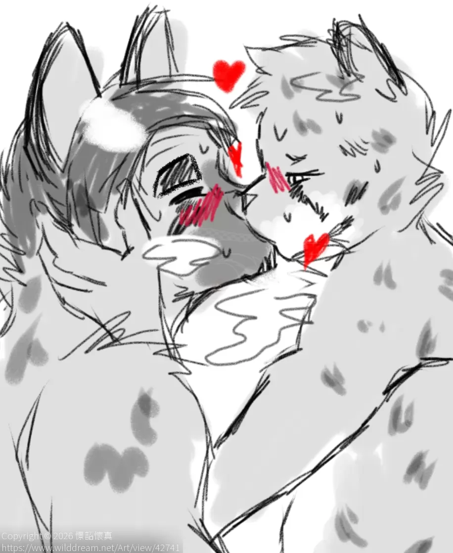 「OC联动」Kiss kiss kiss by 憬韶懷真, OC, 亲吻, 猎豹, 速写, 鬣狗