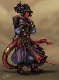 Tiefling Bard by Bleats