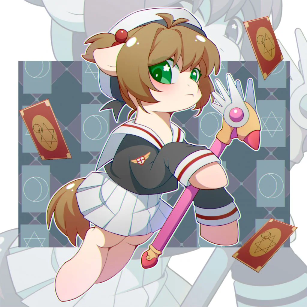 小樱马 by BlueEye, 拟马, 魔卡少女樱, pony, 板绘, 小马, q版, 同人