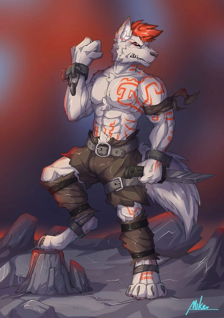 练习 by Mike, 狼, 战士, 古代
