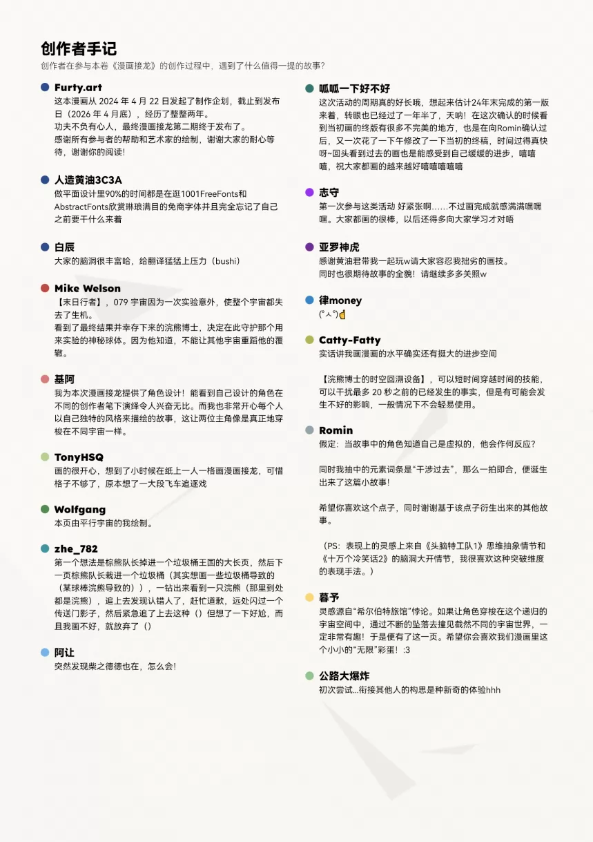Page – 28 | 创作者手记页 | 《小动物画师的漫画接龙 #2：猫鼠游戏》 by furtyart