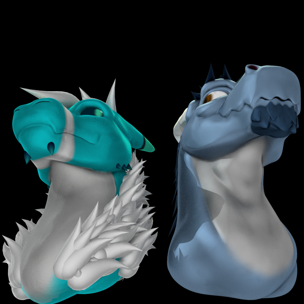 Retro and Kamex by Jellofox, sculpt, blender