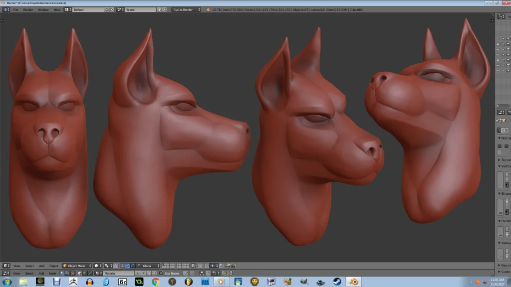 Dog scupt by Jellofox, blender, dog, sculpt
