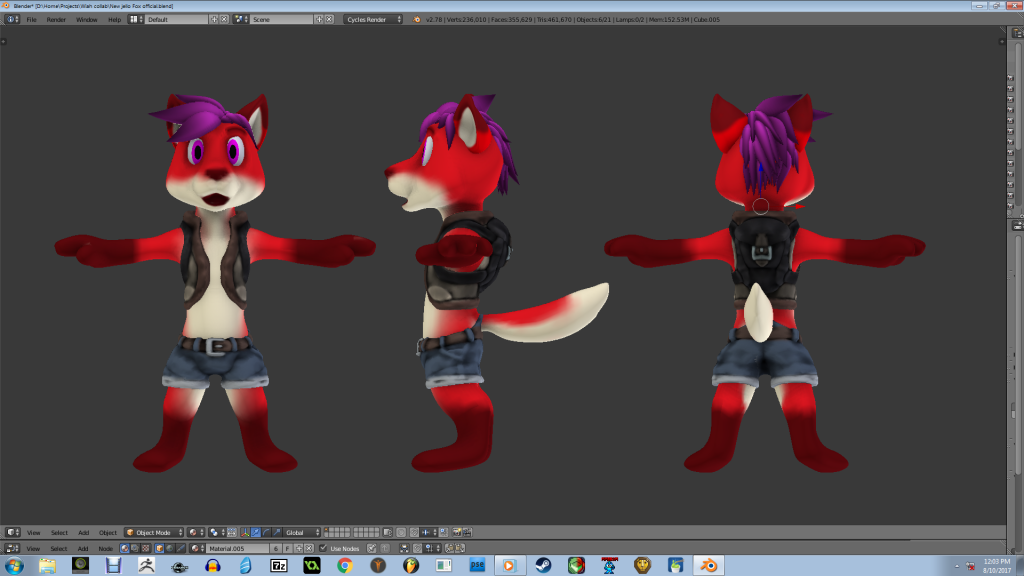 Jello Fox Chibi by Jellofox, Jello fox, Jello, Fox, Fursona, sculpt, blender