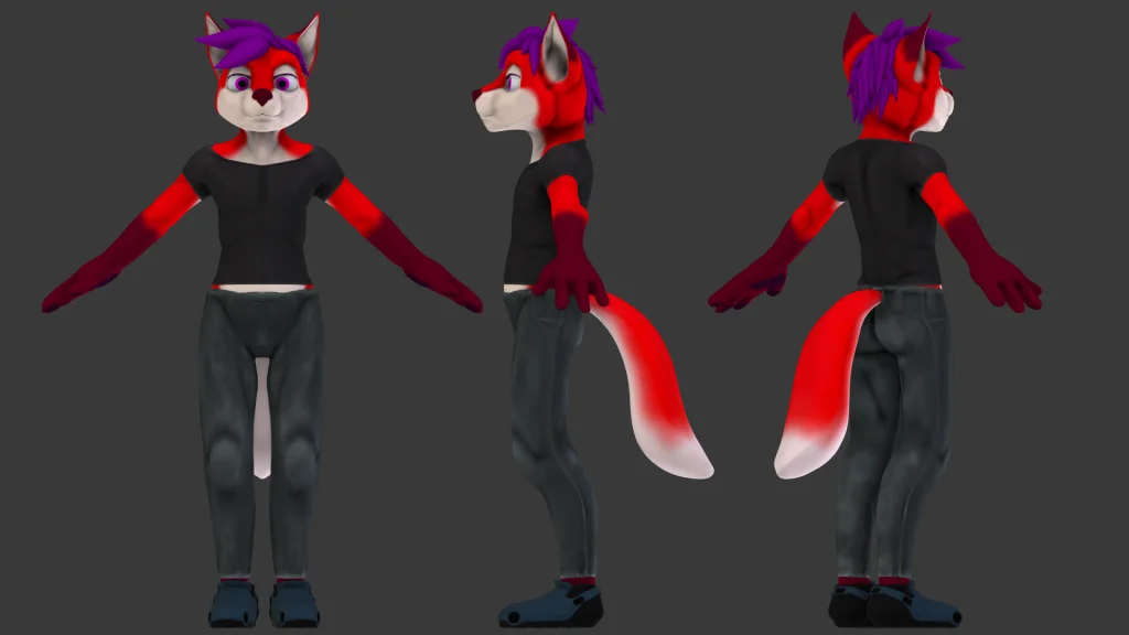 Jello Fox teenager form by Jellofox, fox, blender, sculpt, teen