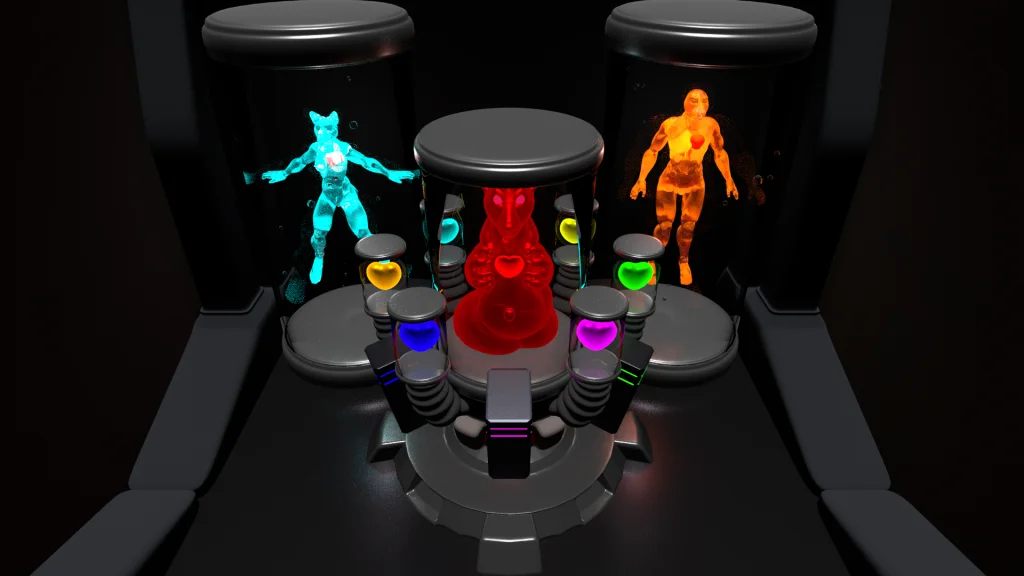 Jello power by Jellofox, slime, fox, blender, sculpt