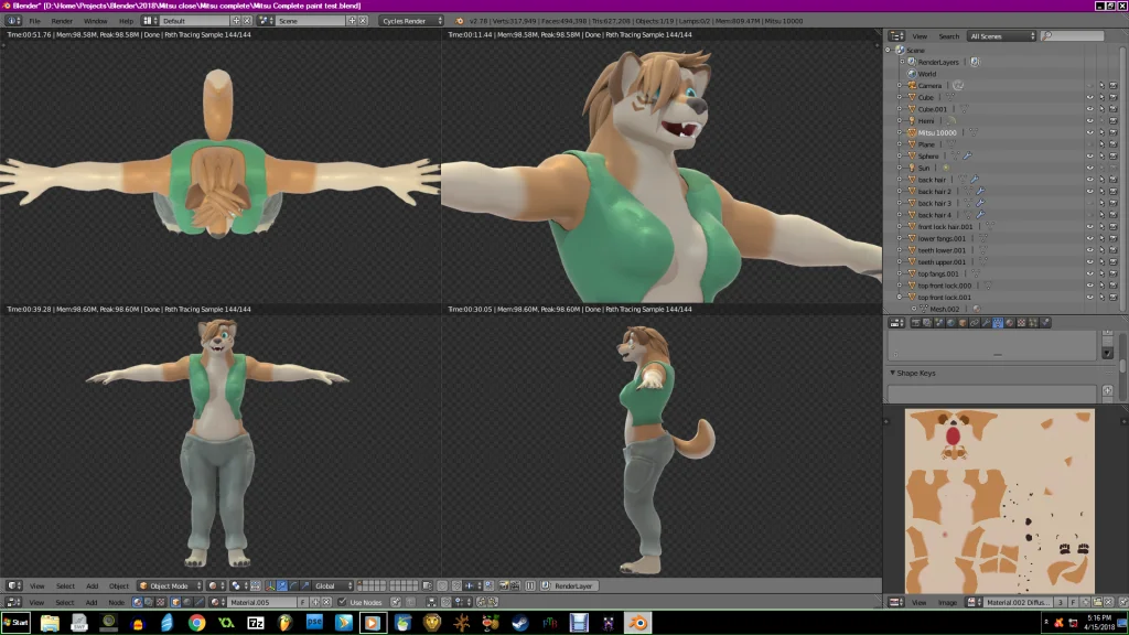 Mitsu by Jellofox, Mitsu, Corgi, Dog, Herm, 3d, Blender