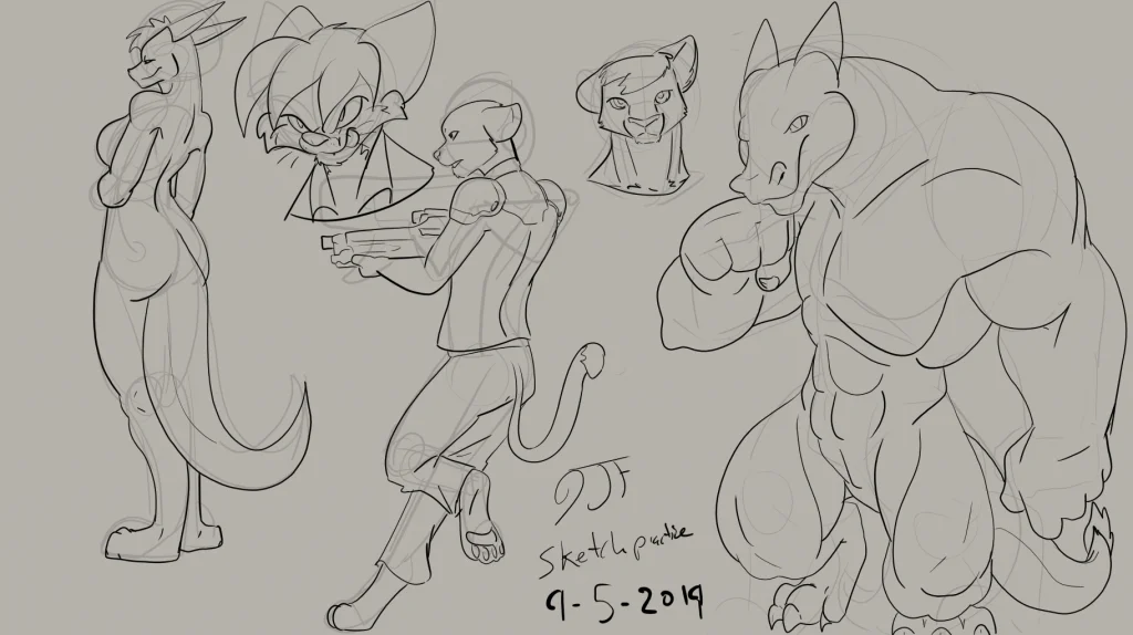 Sketch challenge 9-5-2019 by Jellofox, sketches