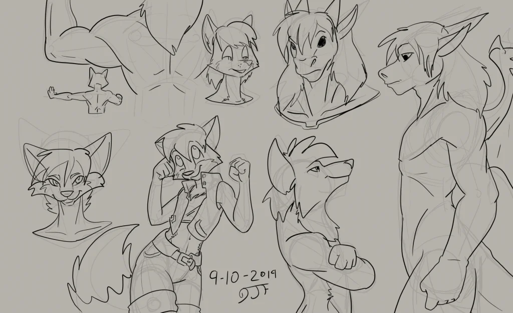 Sketch challenge 9-10-2019 by Jellofox, dragon, fox, sketch