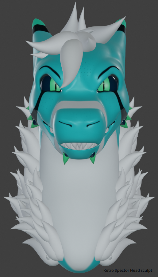 Retro Specter expression test 1 by Jellofox, RetroSpecter, Sculpt, blender, lizard
