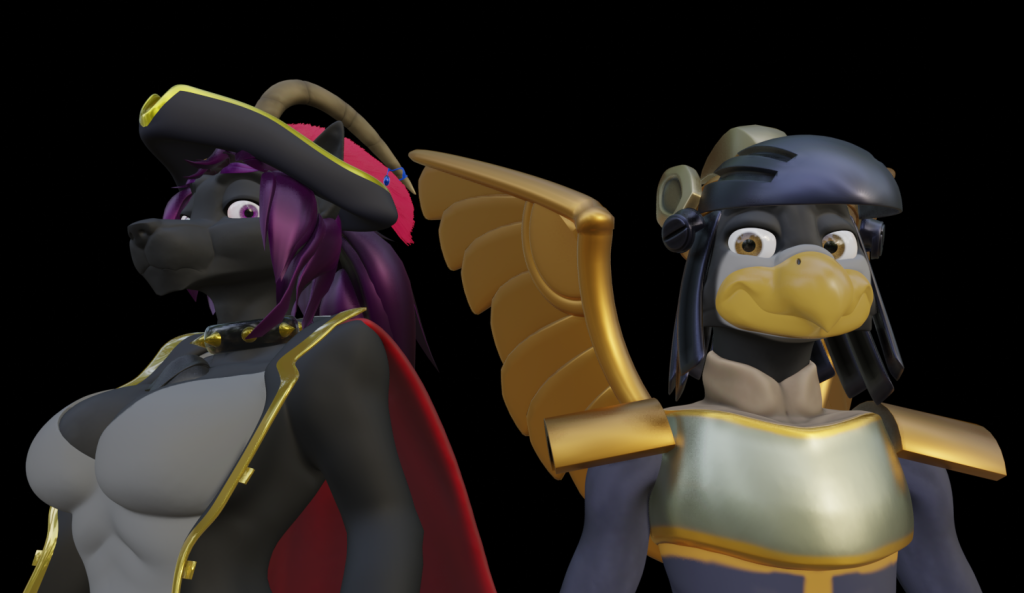 Phocks and Burd by Jellofox, blender, 3d, Starbound
