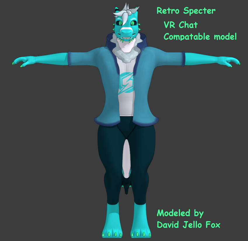 RetroSpecter VrChat compatible model by Jellofox, 3d, blender, RetroSpecter