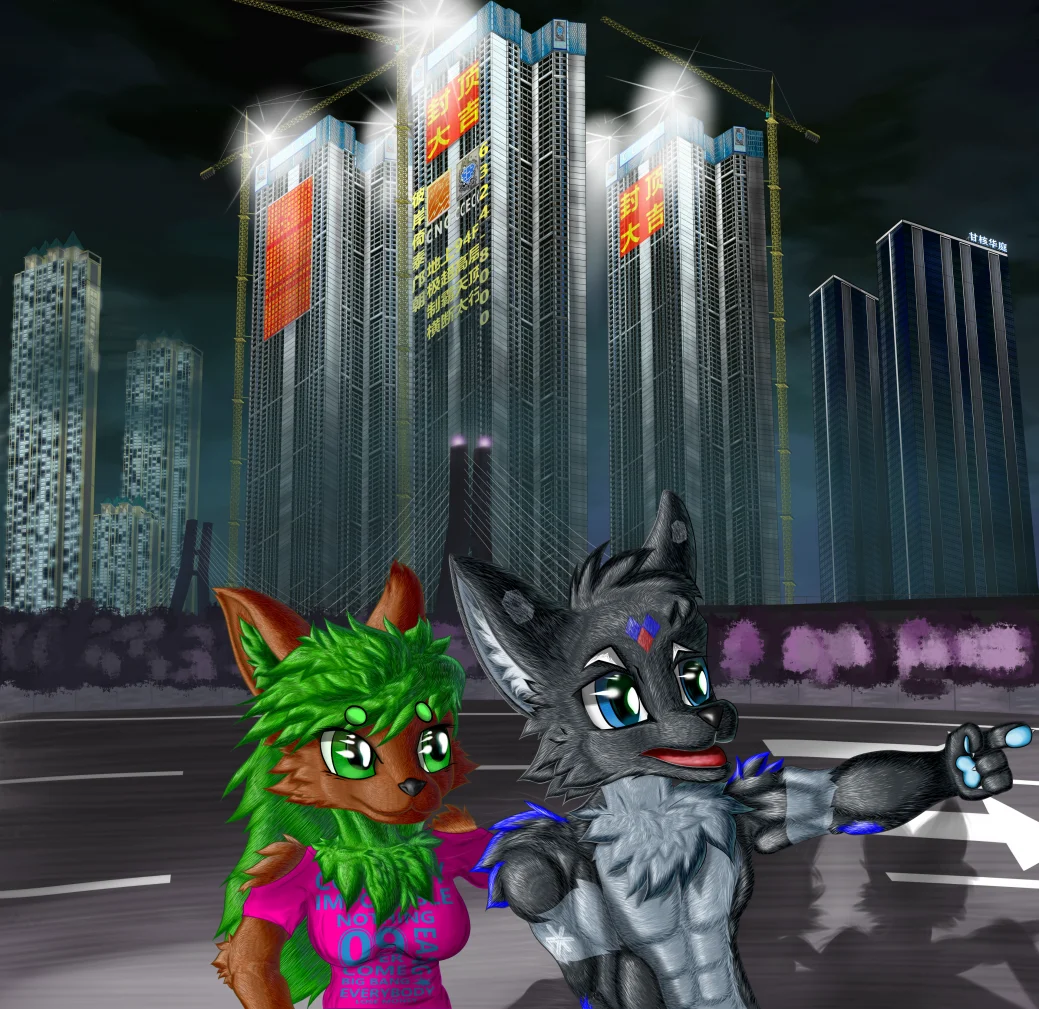 半挂说的道理 by Civil_Engineer_Dragon, 房产, 渐变映射风, 犬科 , 猫科