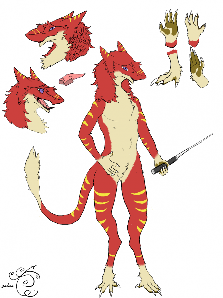 sergal鲨狗设定（旧） by 意克尔斯·桃, 鲨狗, furry, sergal, 兽设