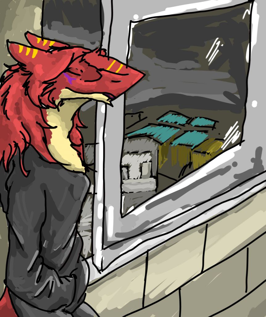 嗯... by 意克尔斯·桃, sergal, furry, 鲨狗
