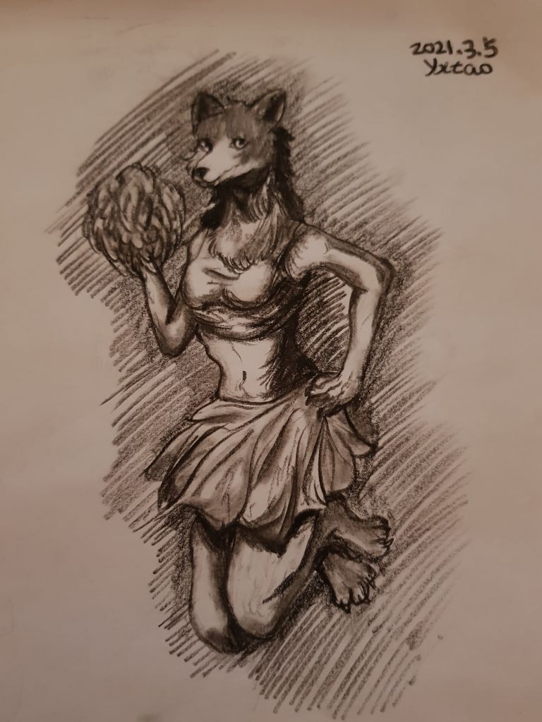 狼女 by 意克尔斯·桃, 狼, furry, wolf