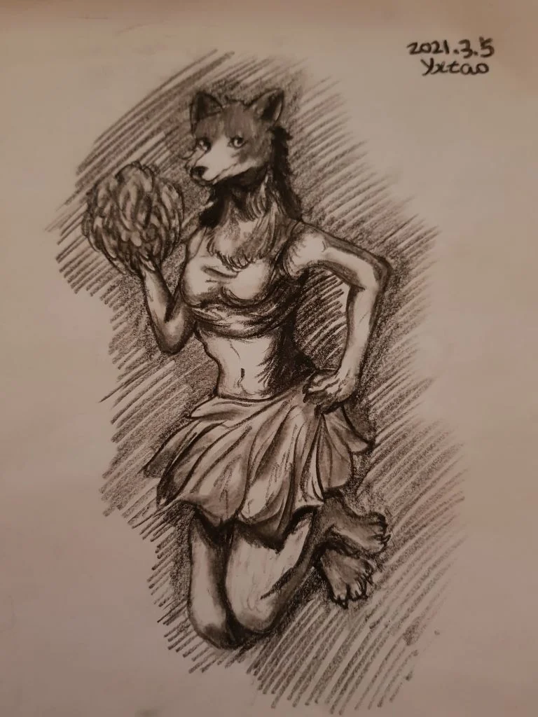 狼女 by 意克尔斯·桃, 狼, furry, wolf