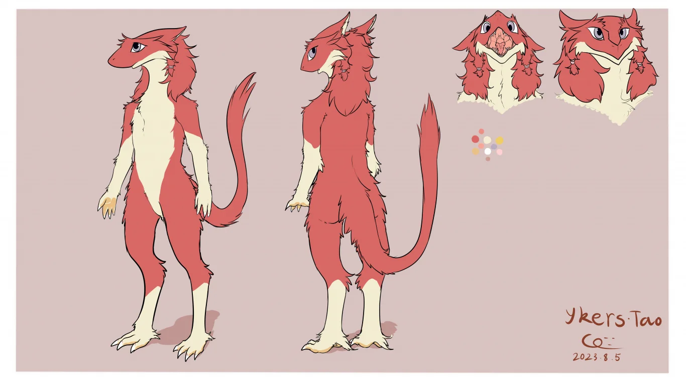 鲁卡维拉 染色毛 无条纹 设定 (最新) by 意克尔斯·桃, sergal, 鲨狗, 兽设