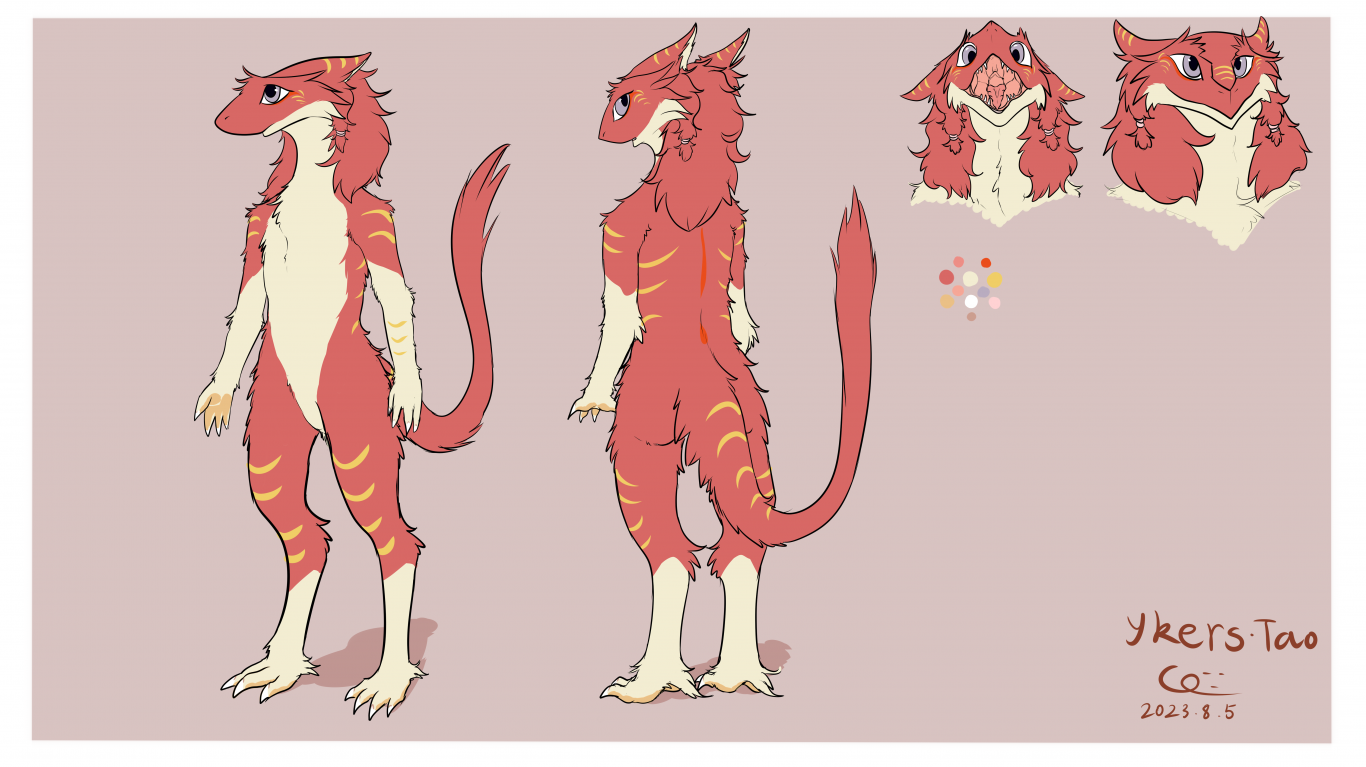 鲁卡维拉 带条纹 设定 (最新) by 意克尔斯·桃, sergal, 鲨狗, 兽设