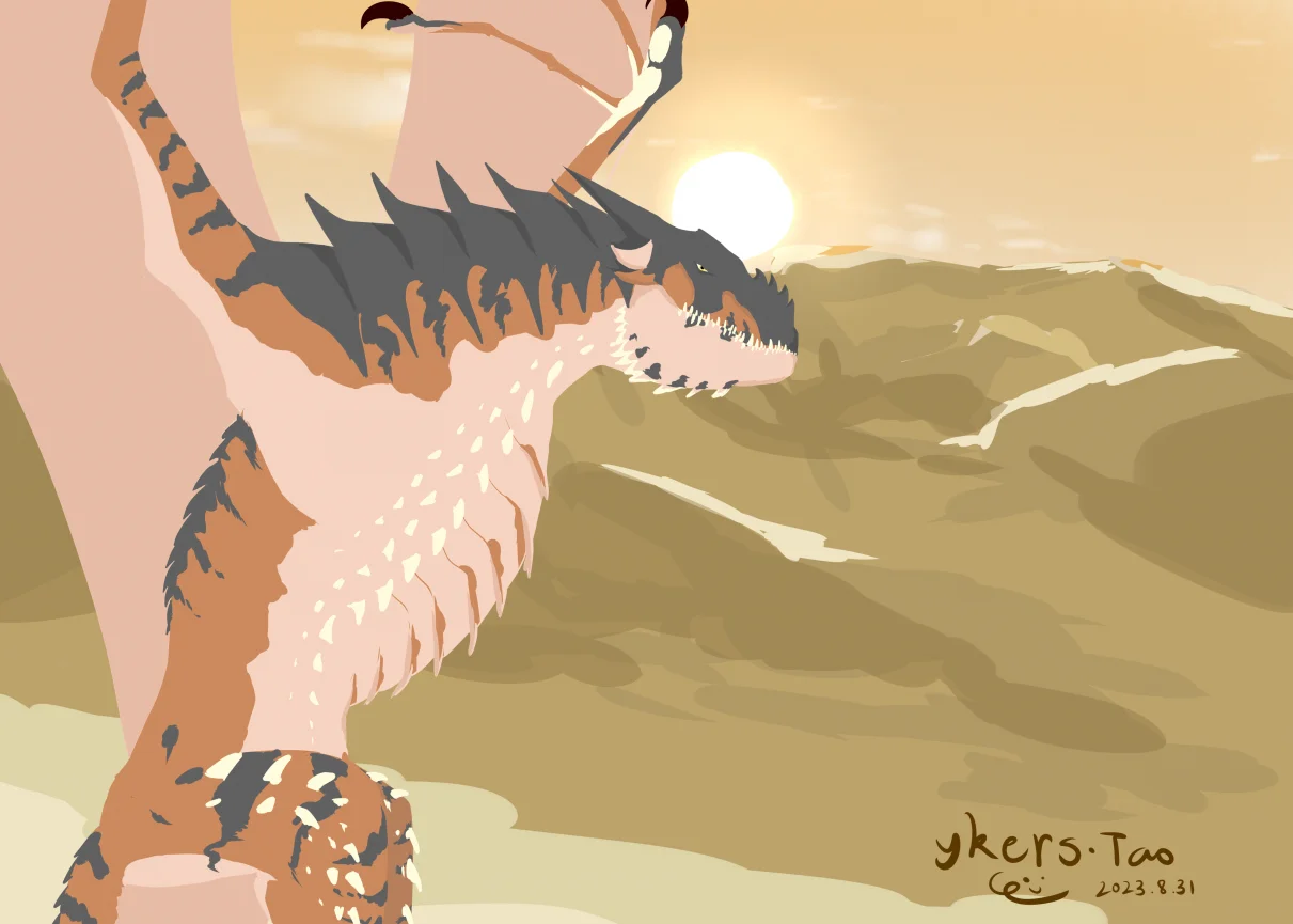 Desert Ferorex by 意克尔斯·桃, Dragon-Adventures, Ferorex, 龙, 双足飞龙, wyvern, 龙之冒险