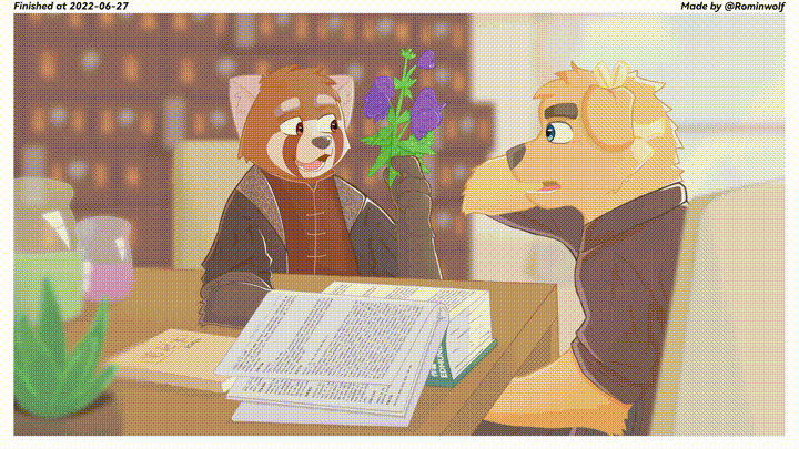 介绍草药 by Rominwolf, Edmund, romin, 埃德蒙, 小熊猫, 犬, 罗明, 设定