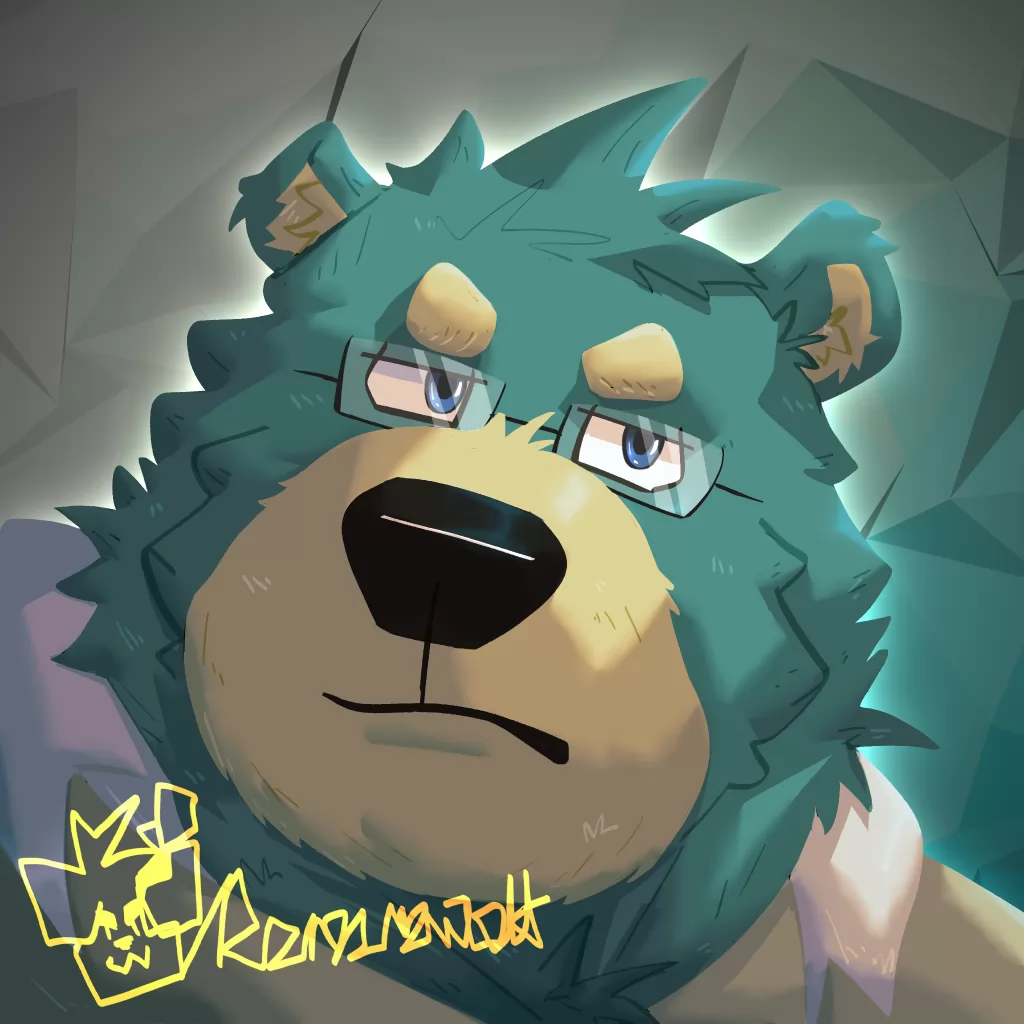 神秘眼镜熊 🐻 by Rominwolf, Bogeeler, 头像, 熊, 熊背, 赠图