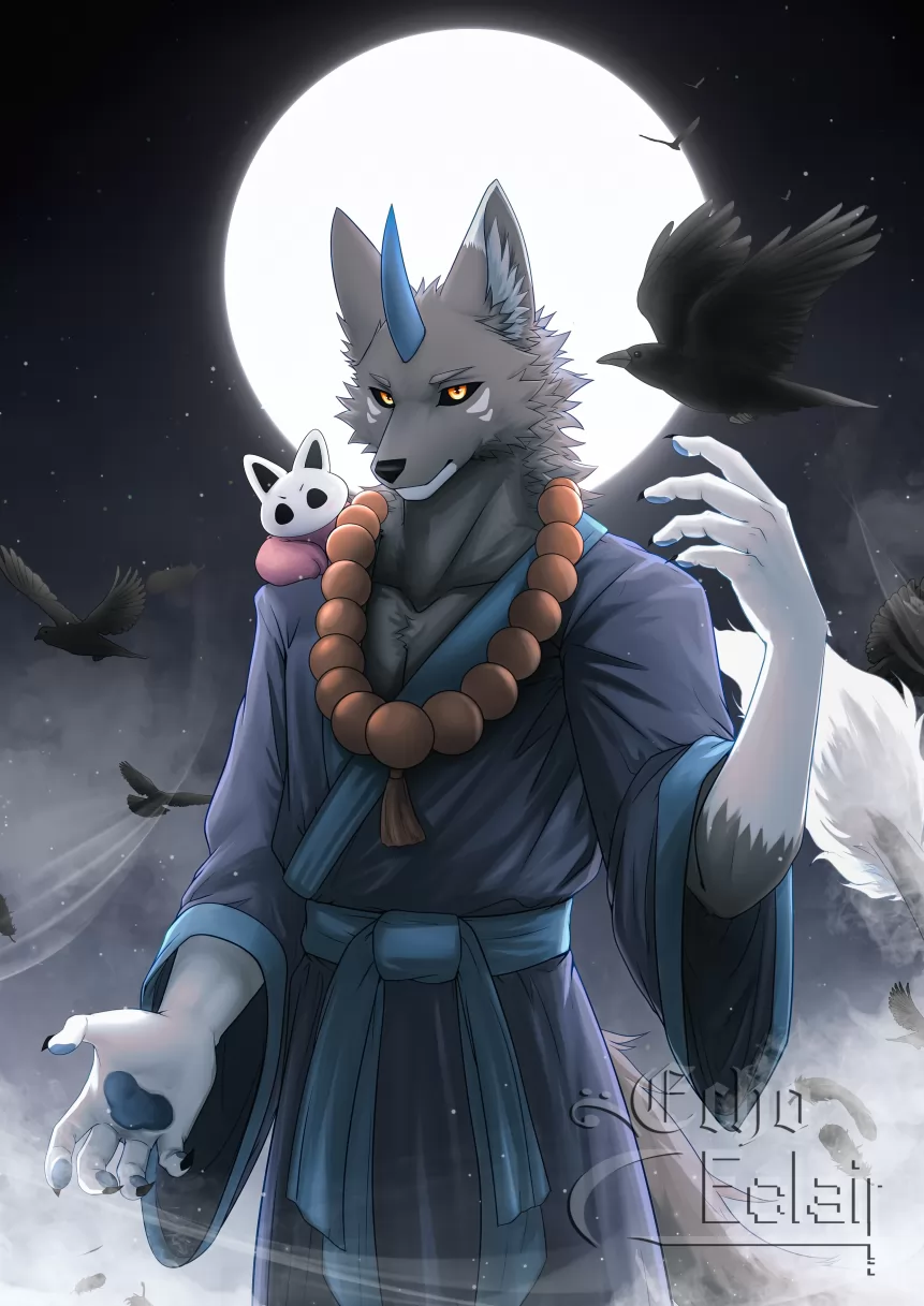 谛听 by EchoEclair, furry, 插画