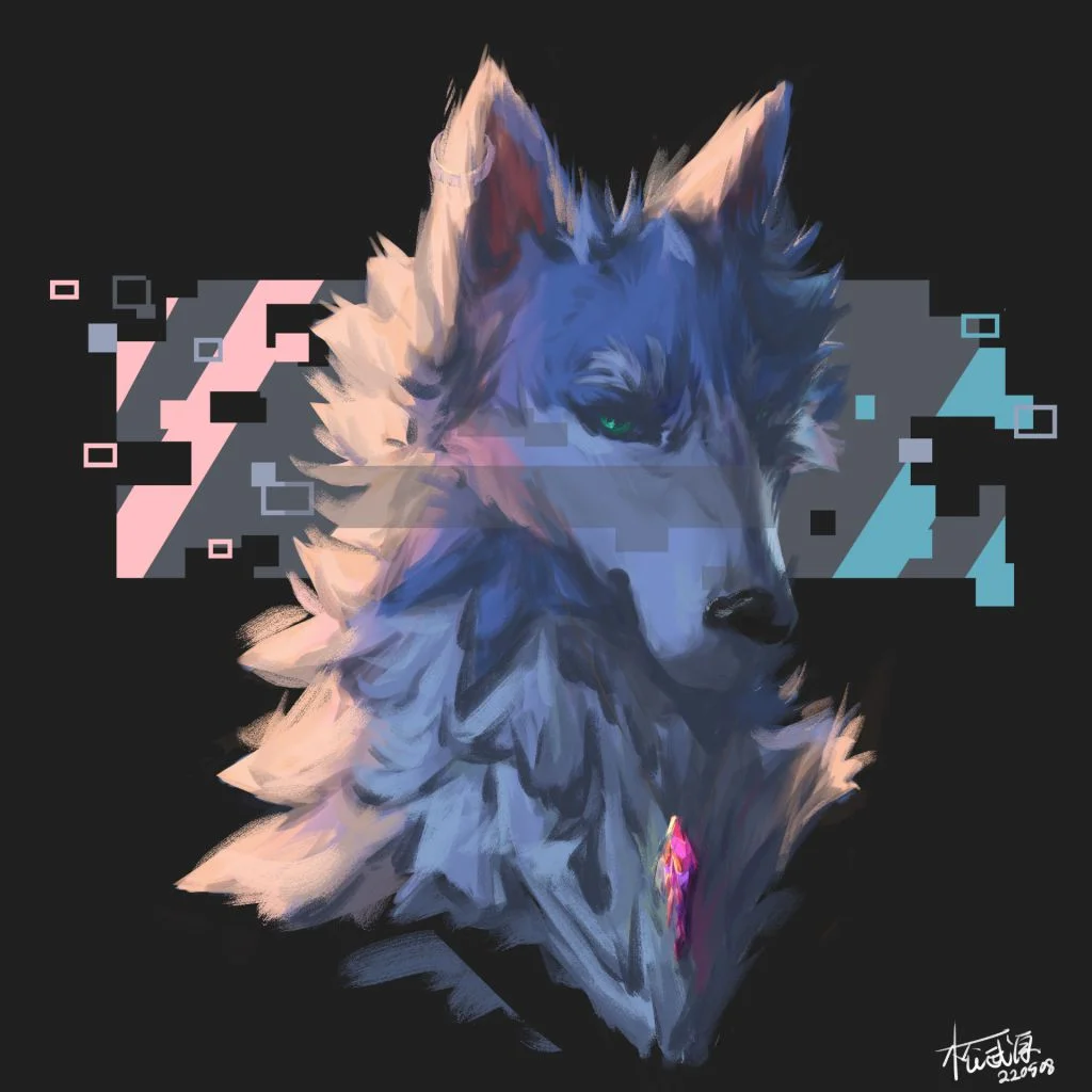 解构 by 松武原, furry, 板绘, 犬, 狼