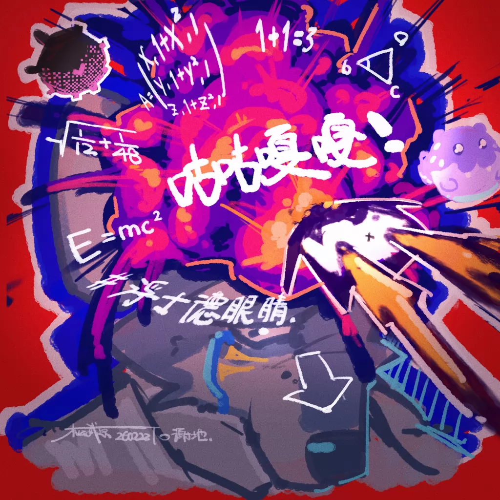 艺术就是咕咕嘎嘎！ by 松武原, 咕咕嘎嘎, 插画, 犬