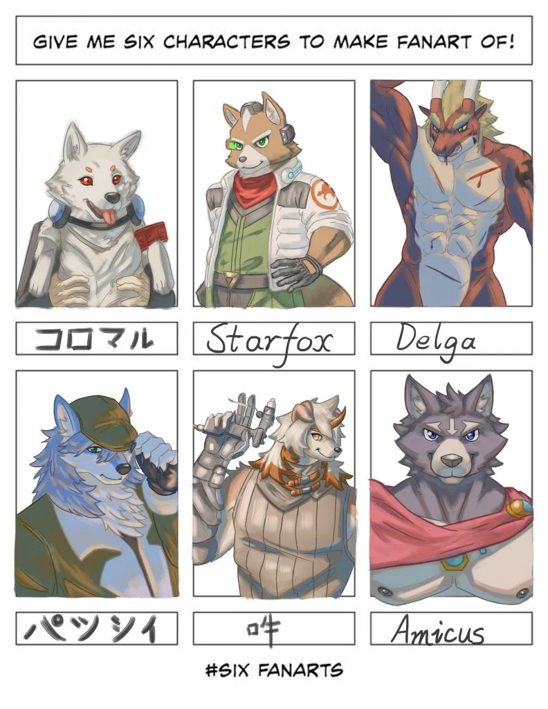 六格同人挑战 by 一只普通的洛奇, 同人