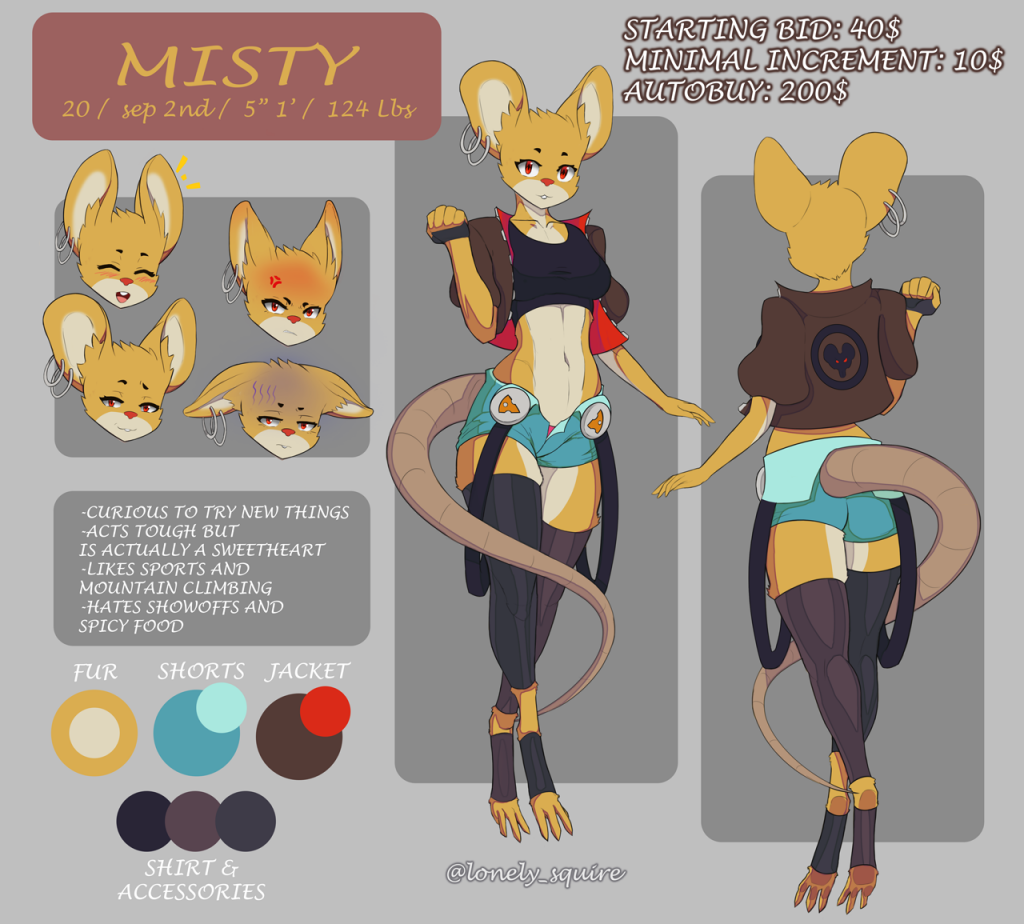 Misty (ADOPT) by theLonelySquire, adoptable, oc , adopt, mouse, female, auction