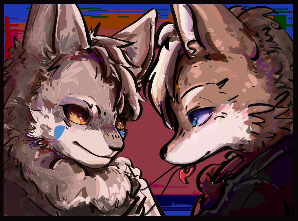 couple by 格拉兰斯的秋狐, fox, Furry, 兽人, wolf, 兽