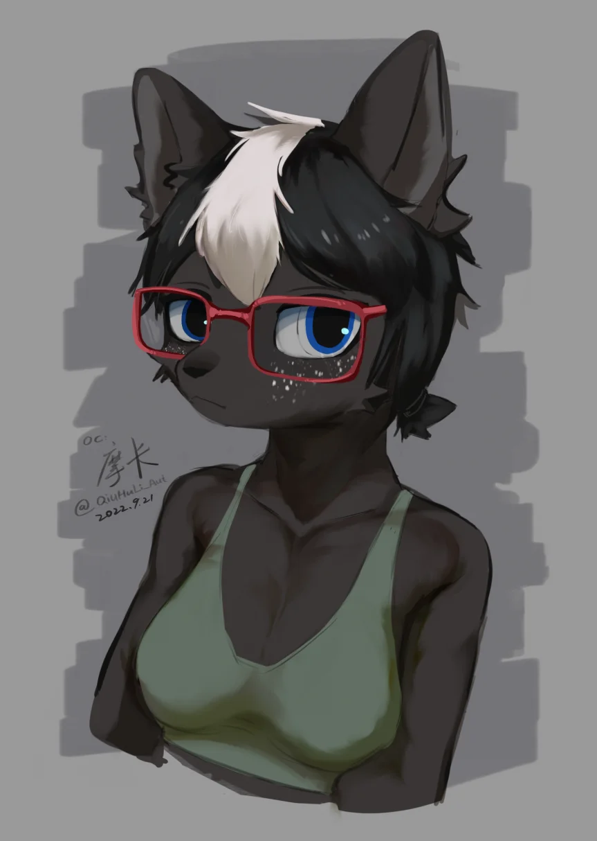 黑皮摩卡 by 格拉兰斯的秋狐, 秋狐, Dog, 狗, 兽人, Furry, 差分
