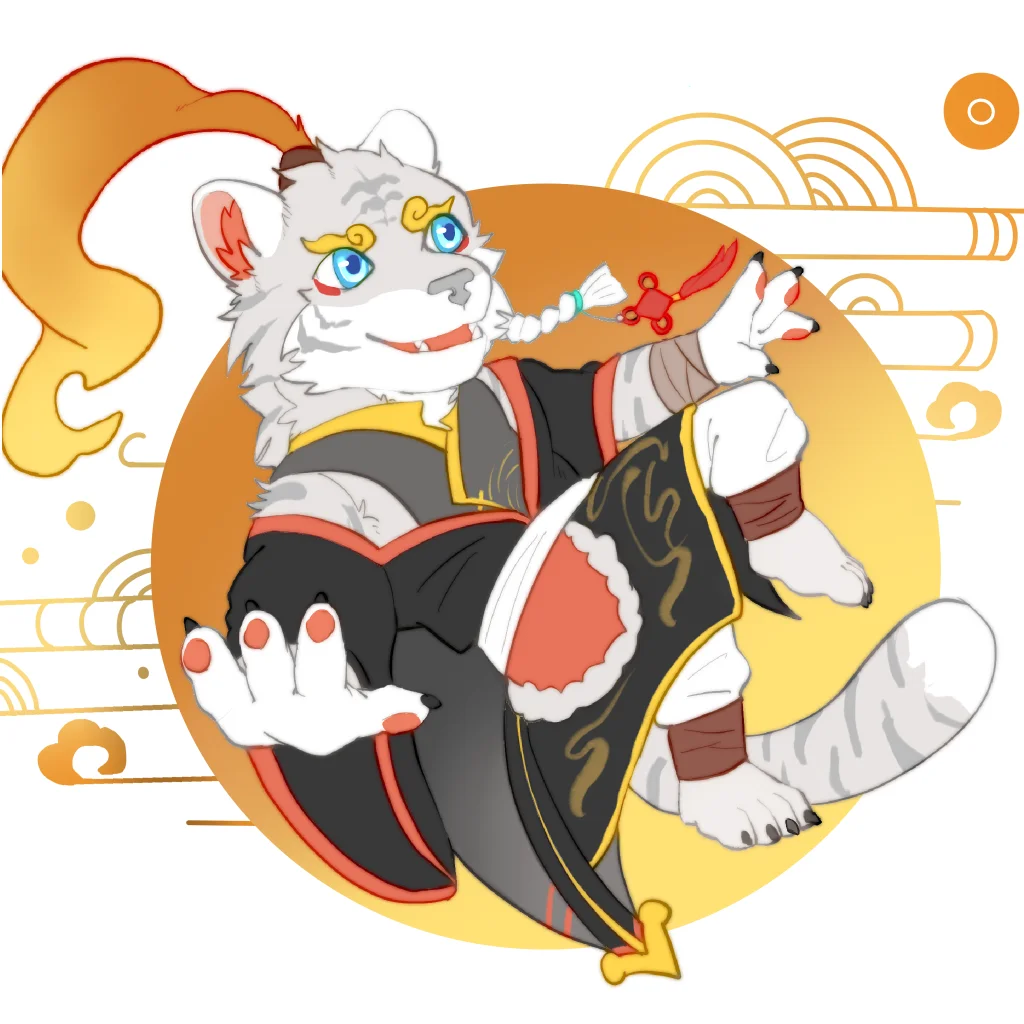 Q版练习 by 刊刊, 龙, furry, 全身, 狗, 单人, 兽人