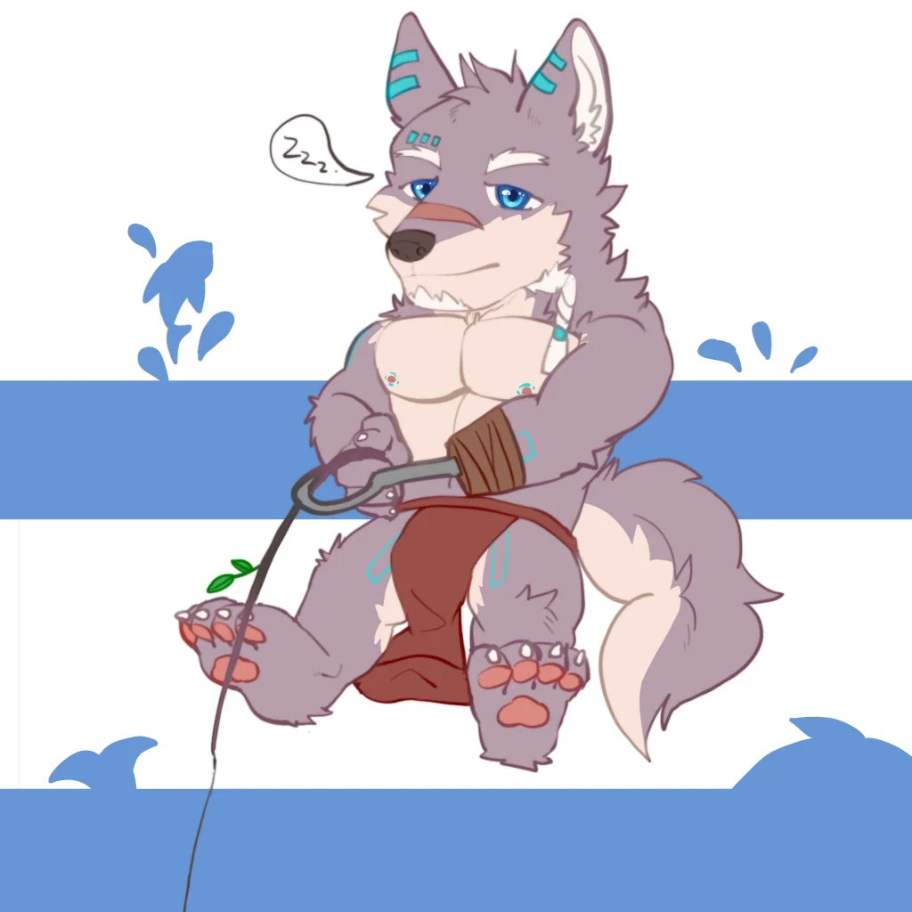 Q版练习 by 刊刊, furry, 全身, 兽人, 单人, 狗, 狼