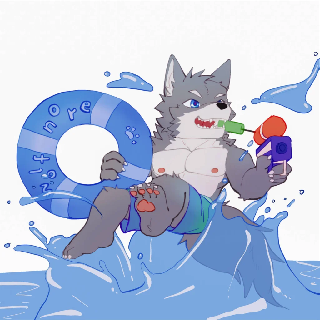 nore生日贺图 by 刊刊, 全身, 狗, 单人, 狼, furry, 帅