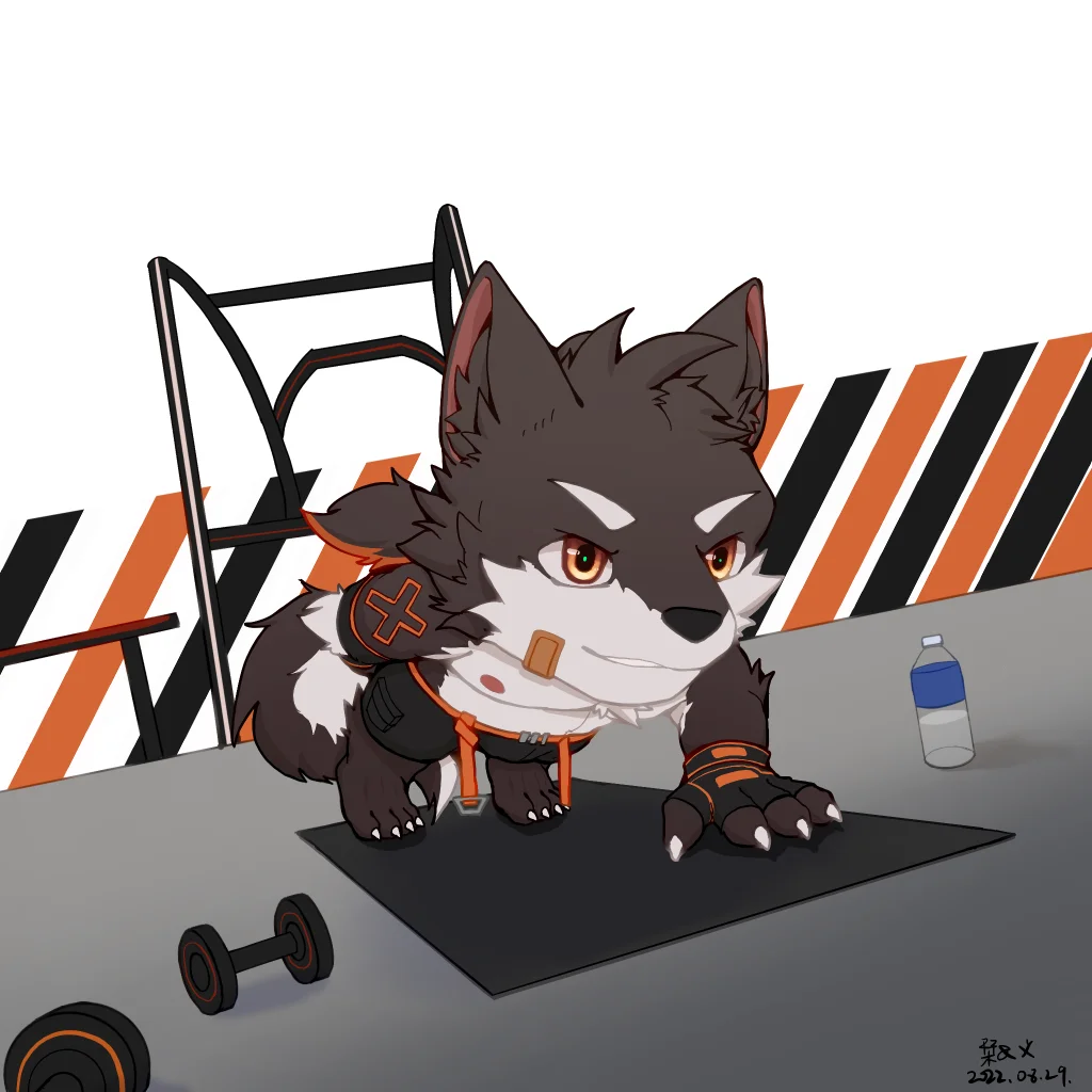 Q版委托 by 刊刊, 帅, 全身, 兽人, Q版, 狼, furry