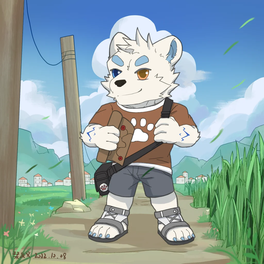 玄圣的Q版委托 白熊 by 刊刊, 兽人, furry, 全身, Q版