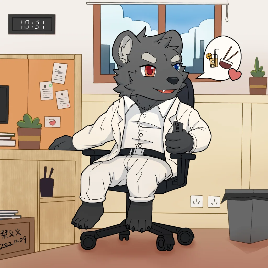玄圣的Q版委托 黑熊 by 刊刊, Q版, 兽人, furry, 全身
