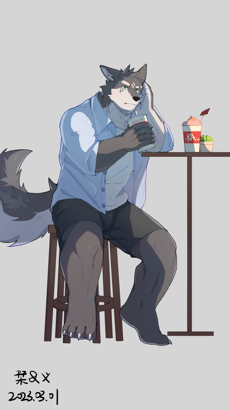 云逸的抽奖赠图 by 刊刊, 兽人, furry, 全身