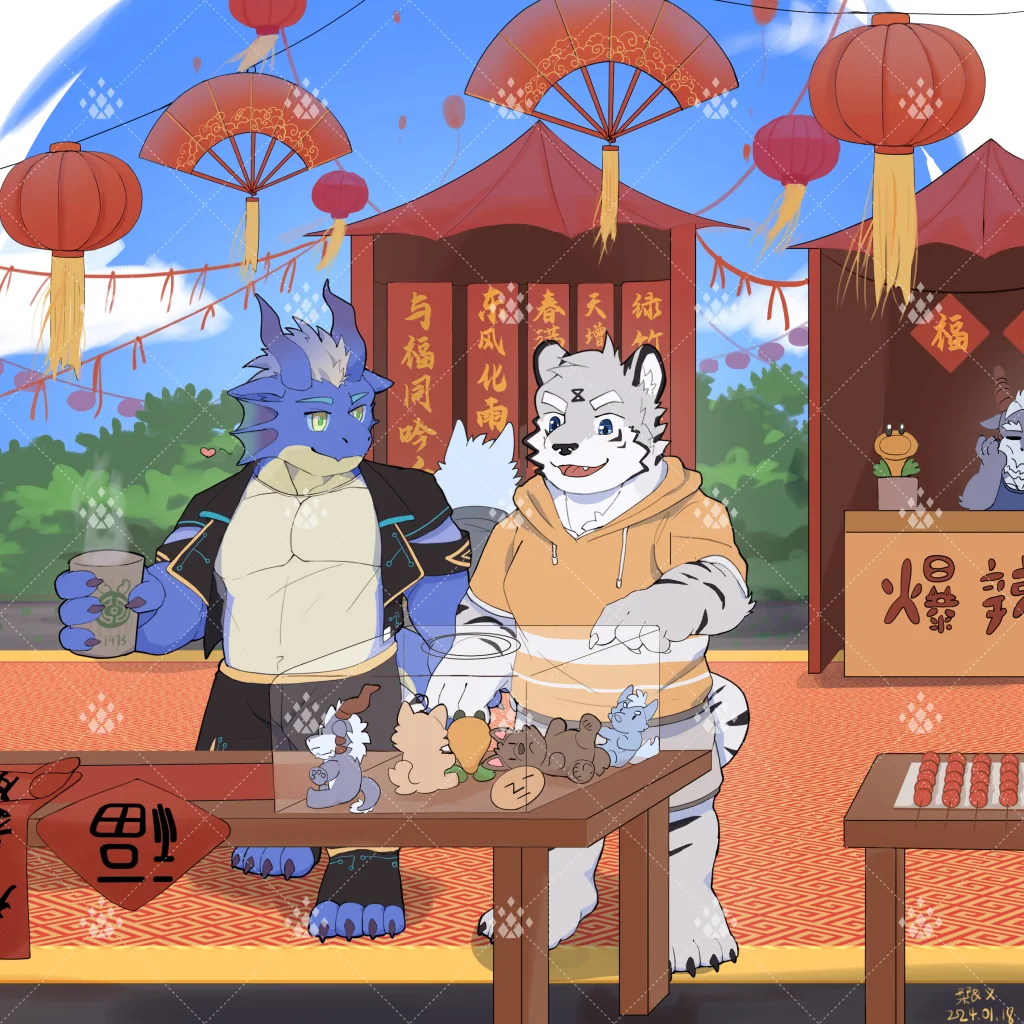 晓的Q版委托 by 刊刊, furry, Q版, 兽人, 龙
